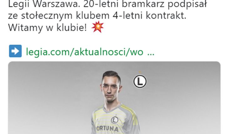 Legia Warszawa ma nowego bramkarza!